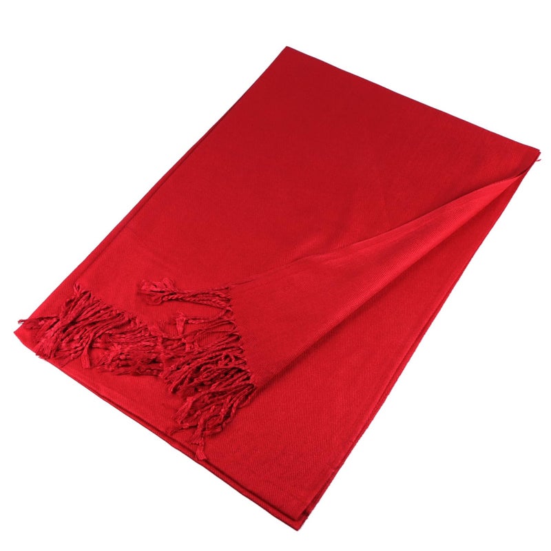 TZ Promise Women's Pashmina Shawls and Wraps for Evening Dress Soft Wedding Bridal Winter Warm Long Large Scarves (Red) - Image 2